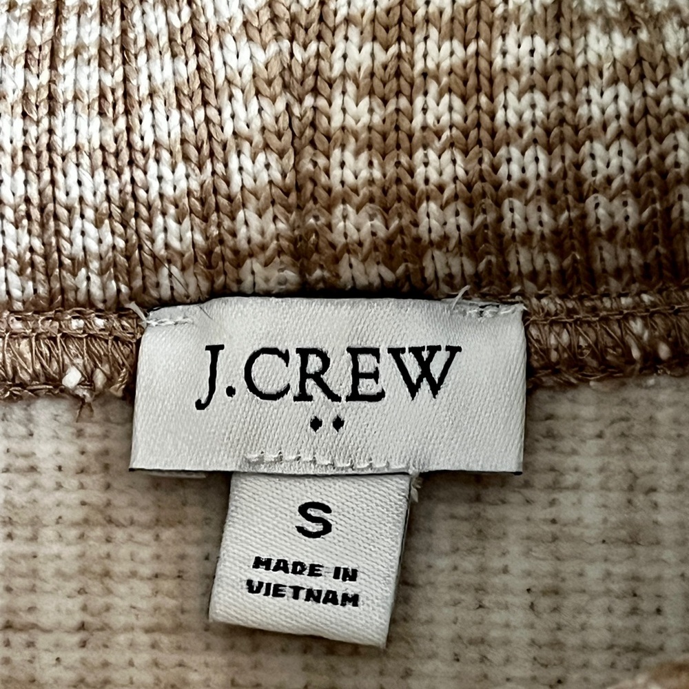 EUC J.Crew Houndstooth Funnel Neck Sweater Beige Cream Pullover Cozy Size S - Picture 9 of 14
